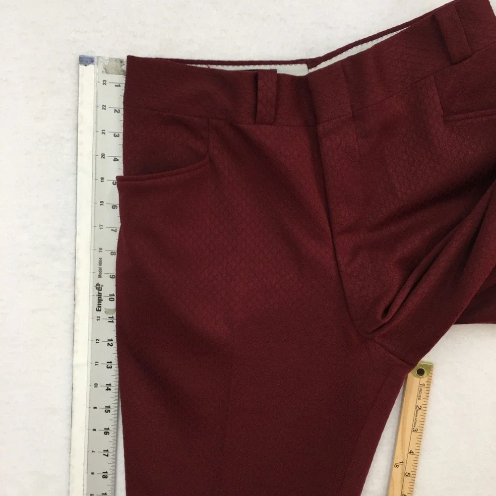 Spyder Mark Mens Vintage Burgundy Textured Flare Leg Disco Dress Pants Size 30